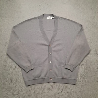 St Croix Sweater Mens XL Grey 100% Pure Wool Cardigan Button Up V Neck Adult - Image 1 of 4