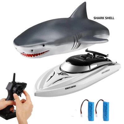 Remote Control Speedboat Pool Lake RC Boat Shark Toy Summer Water Toy for Kids - Image 1 of 4
