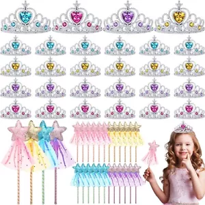 Janinka 48 Pcs Princess Party Favors 24 Tiara Crown for Little Girls 24 Glitt... - Picture 1 of 6