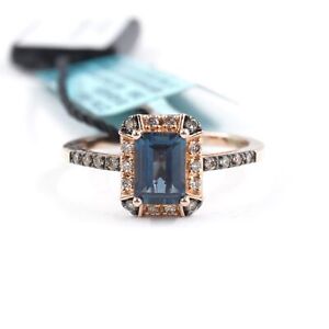 Le Vian Deep Sea Blue Topaz Ring With Chocolate & Nude Diamonds in 14K Rose Gold