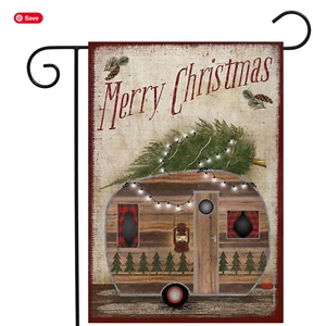 Briarwood Lane Merry Christmas Camper RV Garden Flag Primitive 12.5" x 18" NEW - Picture 1 of 2