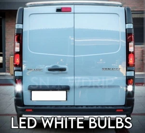 Para VAUXHALL VIVARO RENAULT TRAFIC 2014+ BOMBILLAS LED XENÓN BLANCO RETROCESO - Imagen 1 de 1