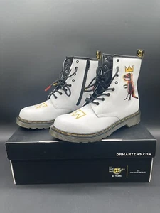 RARE Dr. Martens 1460 LIMITED Jean-Michel Basquiat White Dinosaur Mens 6/Women 7 - Bild 1 von 9