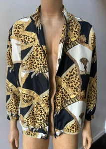 Designer Silk Bomber Retro 90s Hip Hop Men’s Vintage Jacket Zip Up Coat 2X - Picture 1 of 7