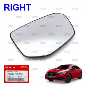 Rh Side Mirror Glass+Backing For Honda Civic FC FK Sedan Hatchback 2016 2021 - Imagen 1 de 9