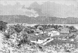 INDONESIA - ISLAS BANDA NEIRA & LONTHOIR en 1880 - Grabado del siglo XIX - Imagen 1 de 2