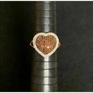 Anillo corazón oro rosa y diamantes - Imagen 1 de 5