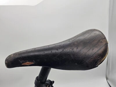 Vintage Selle San Marco Rolls Brown Leather Saddle Bike Seat W/ Seat Post Italy - Image 1 of 4