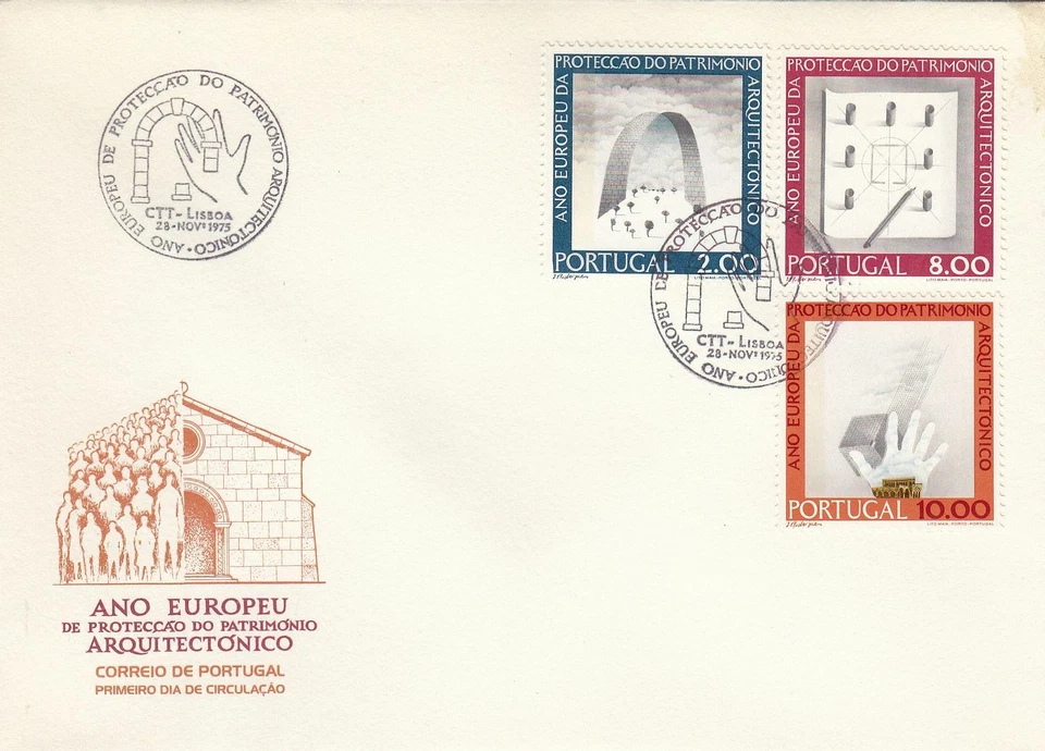 Portugal Scott 1270-2 FDC - European Architectural Heritage Year - Image 1 of 1