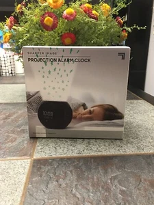 SHARPER PROJECTION ALARM CLOCK NIB NATURE SOUNDS MULTIPLE SOUNDS TIME DATE TEMP - Picture 1 of 7