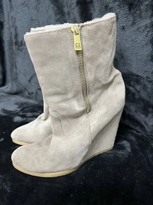 Botines COACH DANEE Gamuza Cuña Tostado Forro de Piel Talla 8B Q1664 Cremallera Lateral BONITOS Foto 1 de 4