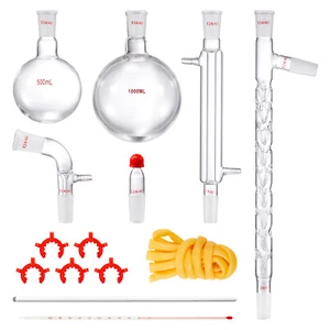 VEVOR Kit di distillazione vetreria laboratorio 1000ml 14 pezzi Attrezzatura - Foto 1 di 12