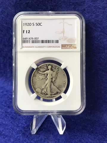 1920-S WALKING LIBERTY SILVER HALF DOLLAR 50c *NGC F12 FINE* Cover