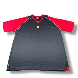 VTG Nike Fit Dry Rutgers Scarlet Knights Center Swoosh Spellout Shirt Mens 4XL - Picture 1 of 9
