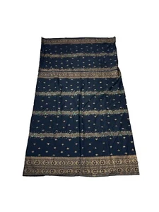 Black Gold Tube Long Sarong Fan Medallion Print Ethnic Batik Unisex Men Women - Picture 1 of 5