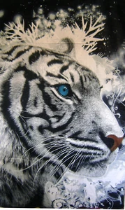 White Tiger Beach Bath Large Towel 38 x 65 Velour 100% Cotton - Picture 1 of 1