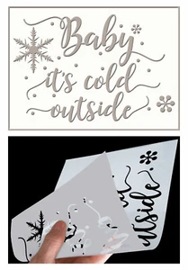 Baby It's cold SCHABLONE Spruch Weihnachten Winter Farbe Wand Holz wiederverwendbar CH59 - Bild 1 von 19