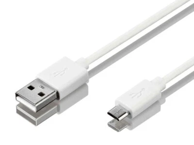 Reekin Kabel USB-MicroUSB 96cm Weiss Datenkabel Auto Handy Laptop Übertragung - Bild 1 von 2