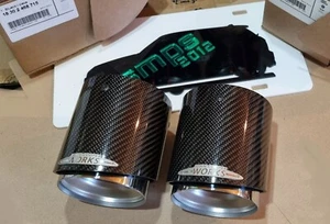 GENUINE MINI F Series JCW Carbon Tailpipe Trim Exhaust Tips 18302468715 PAIR - Picture 1 of 10