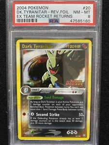 2004 Pokemon EX Team Rocket Returns Dark Tyranitar Reverse Foil 20/109 PSA 8  - Picture 1 of 2