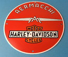 Vintage Harley Davidson Motorcycle Porcelain Aermacchi Service Bike Sales Sign