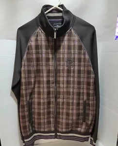 MARC ECKO Cut & Sew Pflaume lila & braun kariert Laufjacke Mantel - L - Bild 1 von 8