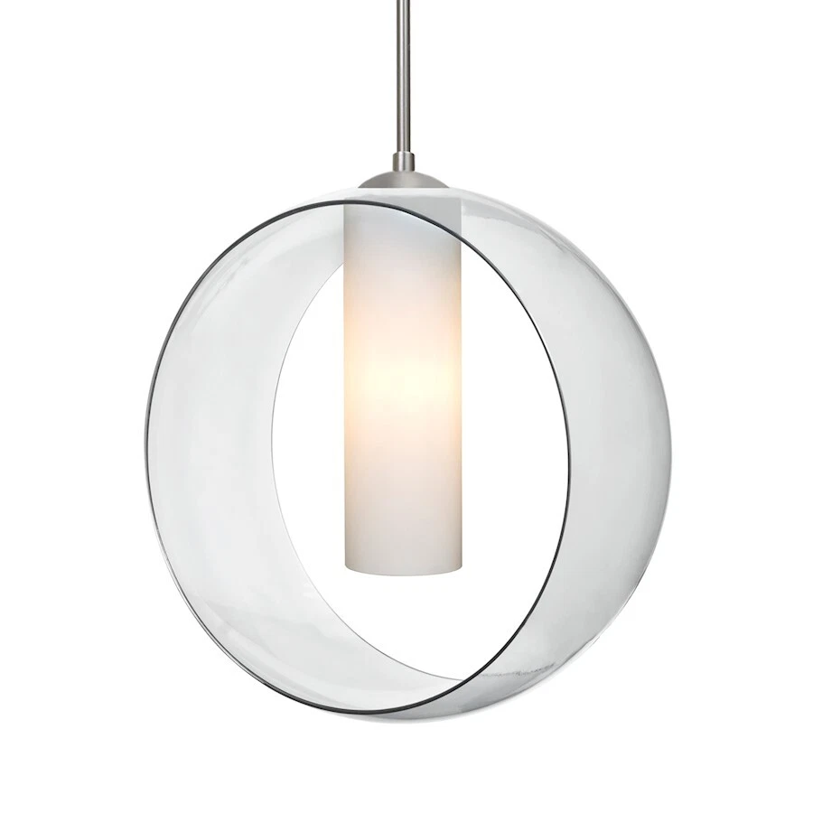 Besa Lighting Plato 1 Light LED Cord Pendant, NickelClear - 1JT-PLATOCL-LED-SN - Image 1 of 1
