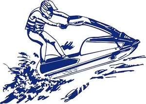 Jet Ski Sea Wave Runner Water Sports Boat Car Window Laptop Vinyl Decal Sticker - Picture 1 of 2