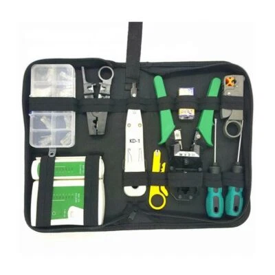 TESTER CAVO DI RETE LAN RJ45 RJ11 RJ12 + PINZA CRIMPATRICE + 10 PLUG ETHERNET - Immagine 1 di 4