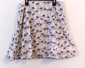 Corey Lynn Calter Women's Skirt Blue White Flamingo Print Lined A Line Size 8 - Picture 1 of 9