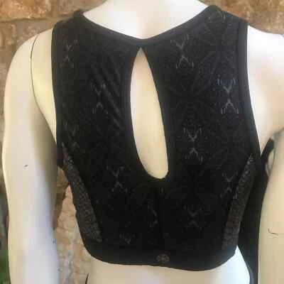 Gaiam Open Back Black Gray Sports Bra Women’s Size Large - Image 1 of 4