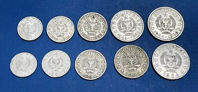 Vintage Albania Coin Collection – 1964 & 1969 – Full Set of 10 Socialist Coins - Image 1 of 2