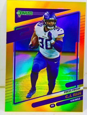 C.J. Ham 2021 Donruss Football Gold Holo Press Proof TARGET Refractor Card #130 - Image 1 of 3