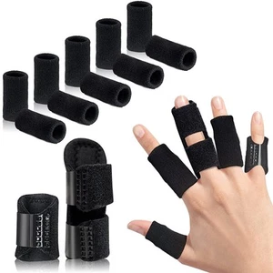 Finger Splint Set of 2 Trigger Finger Brace with 10 Nylon Sleeves for Sport I... - Picture 1 of 6