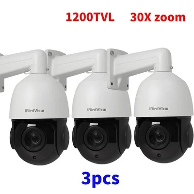 1-3PACK 1200TVL 30X Zoom Analogico Velocità PTZ Telecamera Dome CVBS OSD Menu IR 80m UK - Immagine 1 di 4