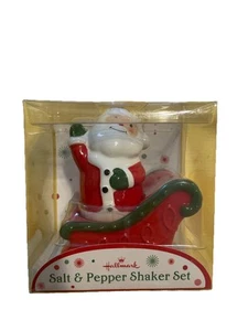Hallmark Santa and Sleigh Ceramic Salt and Pepper Shaker Set - Picture 1 of 7
