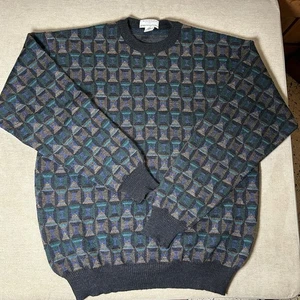 Tricots St. Raphael for Bloomingdales L Merino Wool Sweater Multicolor Vintage - Picture 1 of 9