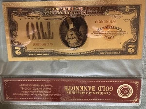 $2 Gold Banknote New, COA 1928 - Picture 1 of 2