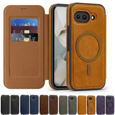 For Google Pixel 9 Pro XL/9A/8 Pro Shockproof Magnet PU Leather Wallet Card Case - Image 1 of 4