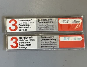 NOS *SET of 6* HOROLOVAR 400-Day Clock Pendulum Suspension Springs .0028"-.071mm - Picture 1 of 5