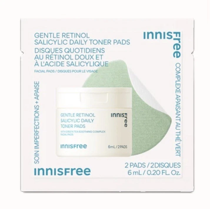Almohadillas tónicas diarias INNISFREE Gentle Retinol Salicylic-2 almohadillas Exp2020 Foto 1 de 1