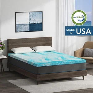 Weiche kühlende Gel Memory Foam Matratzenauflage Bett Komfort Twin Full Queen King/Groß - Bild 1 von 18