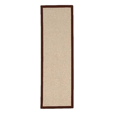 Linon Athena Machine Tufted Wool 2'6"x8' Rug in Natural and Brown - Image 1 of 4