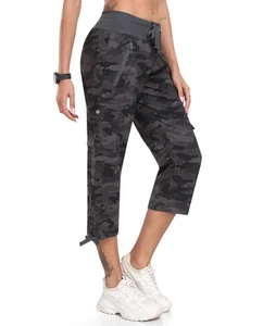 Damen Caprihosen Sommer Cargo Shorts leicht schnelltrocknend sportlich Freizeit Reisen... - Bild 1 von 6