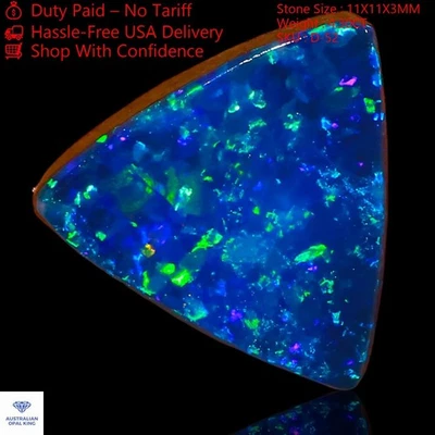 4.30 Cts Doublet Opal Earrings Making Trillion Cabochon Lab-Created 11x11x3 mm - Image 1 of 4