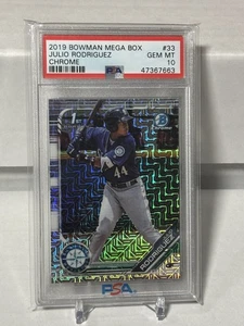 2019 Bowman Chrome Mega Box Julio Rodriguez Seattle Mariners RC Rookie PSA 10 - Picture 1 of 2
