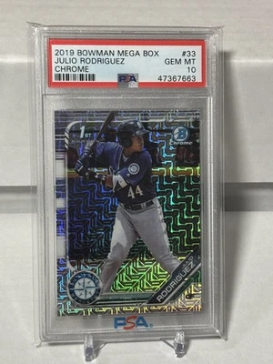 2019 Bowman Chrome Mega Box Julio Rodriguez Seattle Mariners RC Rookie PSA 10 - Image 1 of 2