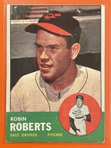 1963 Topps Robin Roberts #125 Vintage Baseball Philadelphia Phillies HOF - Picture 1 of 2