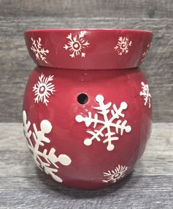 Scentsy Snowflake Red Full Size Wax Warmer Holiday Collection - Picture 1 of 10