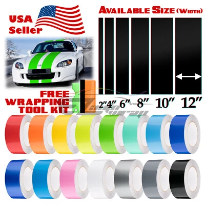 Envoltura de vinilo de rayas de carreras de color brillante para Honda S2000 pegatina a rayas de 10 pies/20 pies Foto 1 de 4